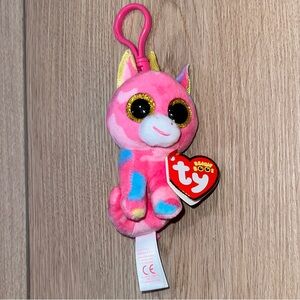 NWT - Ty Bennie Boo’s Pink and Gold Unicorn Clip-On - Fantasia the Unicorn